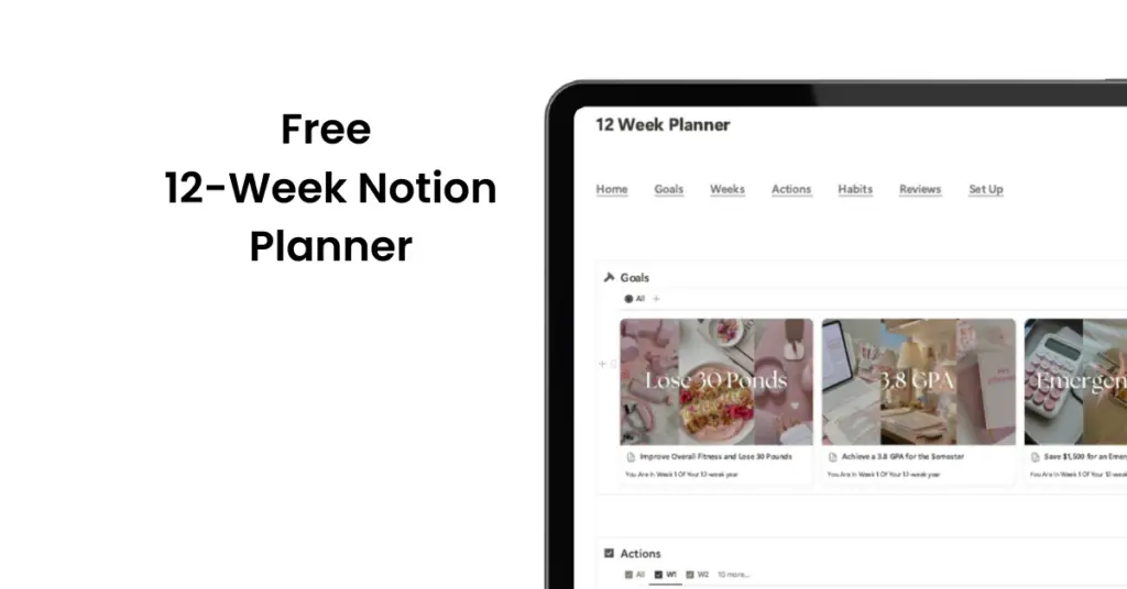 Free 12-week notion planner